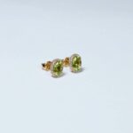 18ct Gelbgold Diamant mit Peridot Ohrstecker