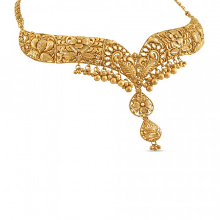 22ct Gold Choker Necklace | Antique Matte Finish | Rosettes Collection 22ct Gold Choker Necklace | Antique Matte Finish | Rosettes Collection