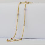 Bayanlar için 22 Ayar Altın Boncuk Zincir | 18 İnç | Rodyum Kaplama Bayanlar için 22 Ayar Altın Boncuk Zincir | 18 İnç | Rodyum Kaplama