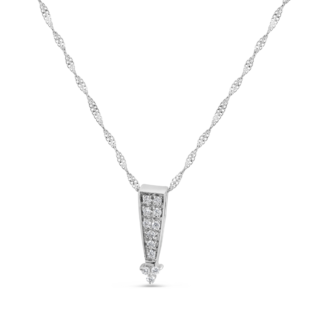 قلادة من الذهب الأبيض عيار 18 قيراط مع ألماس للسيدات قلادة من الذهب الأبيض عيار 18 قيراط مع ألماس للسيدات