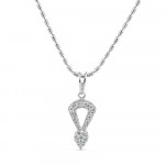 قلادة فاخرة من الذهب الأبيض عيار 18 قيراط مع ألماس