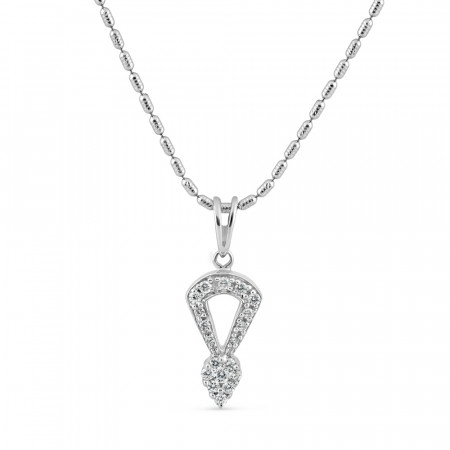 18ct White Gold Fancy Pendant with Diamond 18ct White Gold Fancy Pendant with Diamond
