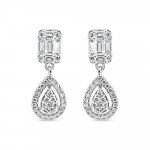 18 Ayar Beyaz Altın Damla Pırlanta Küpe 18 Ayar Beyaz Altın Damla Pırlanta Küpe