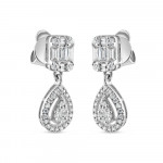 18 Ayar Beyaz Altın Damla Pırlanta Küpe 18 Ayar Beyaz Altın Damla Pırlanta Küpe