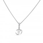 18 Ayar Beyaz Altın Pırlantalı Om Kolye 18 Ayar Beyaz Altın Pırlantalı Om Kolye