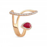 18ct Rose Gold Ring mit Rubin und Diamanten