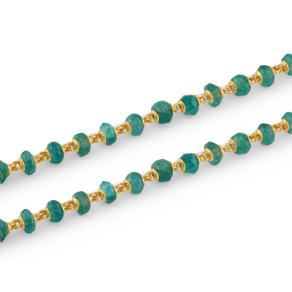 22ct Gold natürlichen Smaragd Halskette für Damen | 18 Zoll 22ct Gold natürlichen Smaragd Halskette für Damen | 18 Zoll