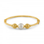 22ct Gold Ladies Bangle Bracelet With Rhodium | 2.2 Size 22ct Gold Ladies Bangle Bracelet With Rhodium | 2.2 Size