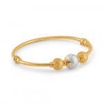22ct Gold Ladies Bangle Bracelet With Rhodium | 2.2 Size 22ct Gold Ladies Bangle Bracelet With Rhodium | 2.2 Size