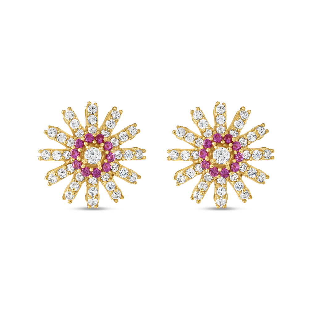 Bayanlar için 22 Ayar Altın Fantezi CZ Saplama Küpe Bayanlar için 22 Ayar Altın Fantezi CZ Saplama Küpe