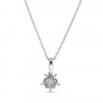 18ct White Gold Flora Pendant with Diamond 18ct White Gold Flora Pendant with Diamond