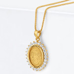 22ct Gold Tamil Om Anhänger mit CZ Stein