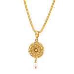 22ct Gold Rosette Pendant with Pearl | 19 mm