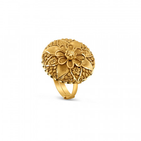 22ct Gold Antique Finish Ring | Rosettes Collection