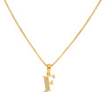 22ct Gold Initial F Pendant with CZ | 0.6 Inches
