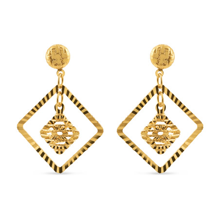 22ct Gold Diamond Shaped Earring