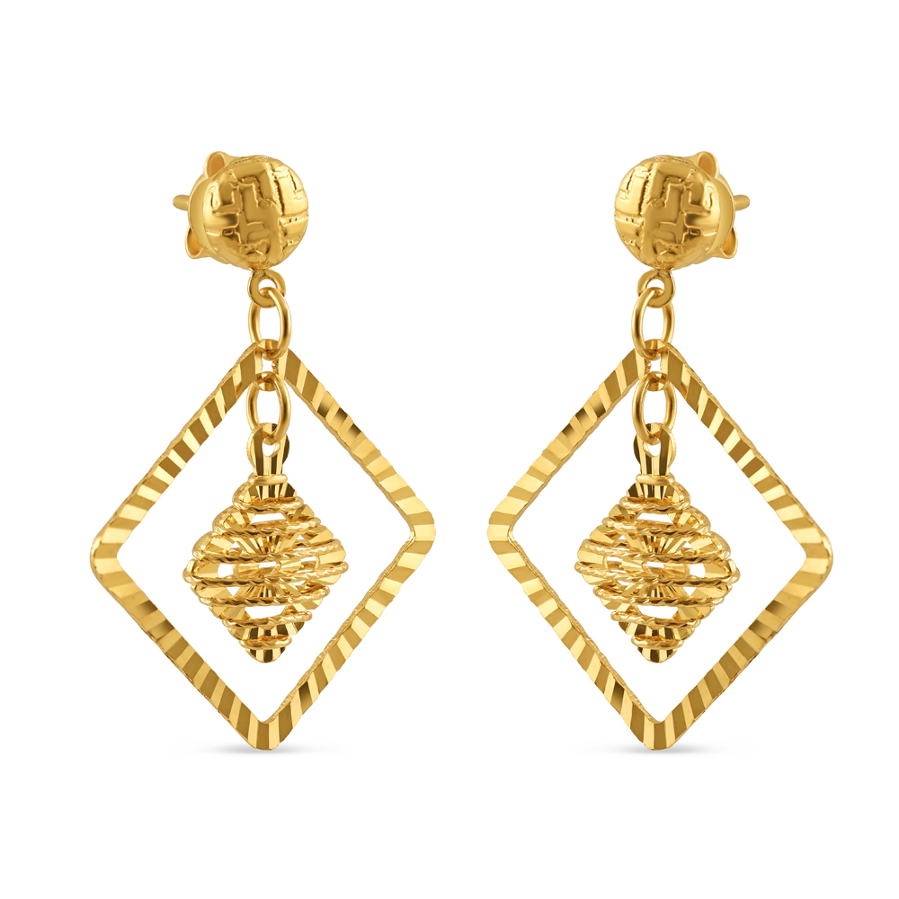 22 Ayar Altın Pırlanta Şeklinde Küpe 22 Ayar Altın Pırlanta Şeklinde Küpe