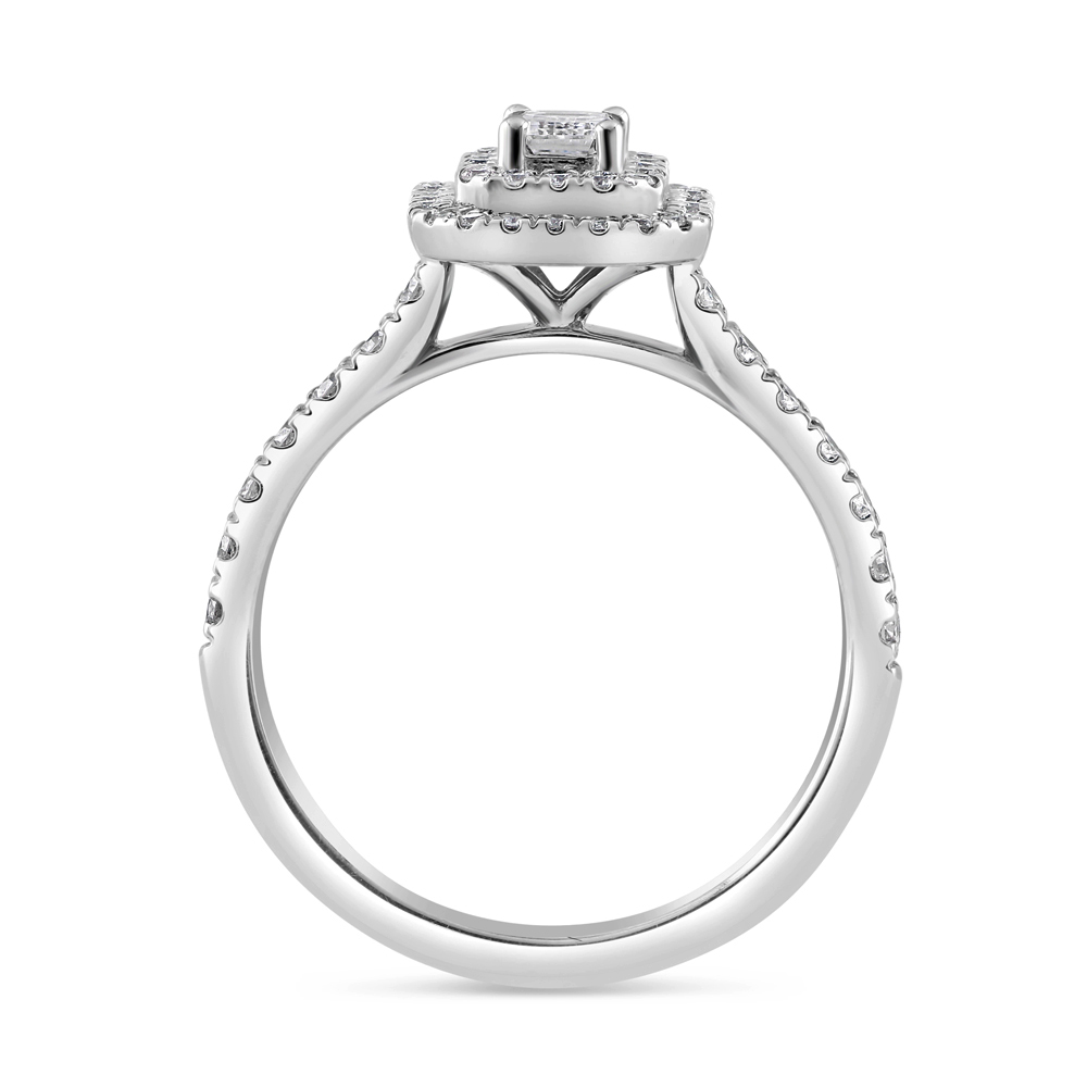 Double Halo Engagement Ring in Platinum UK