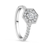 Pırlantalı Platin Nişan Yüzüğü