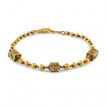 22ct Gold Ladies Bracelet | Antique Matte Finish | Rosettes Collection