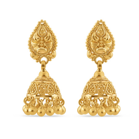 22ct Gold Jhumkha | 8mm | Jali Filigree Collection 22ct Gold Jhumkha | 8mm | Jali Filigree Collection