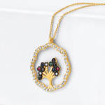Tree of Life Gold Necklace | 17 Inches | CZ Stones
