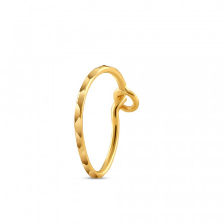 22ct Gold Plain Diamond Cut Nose Ring for Ladies