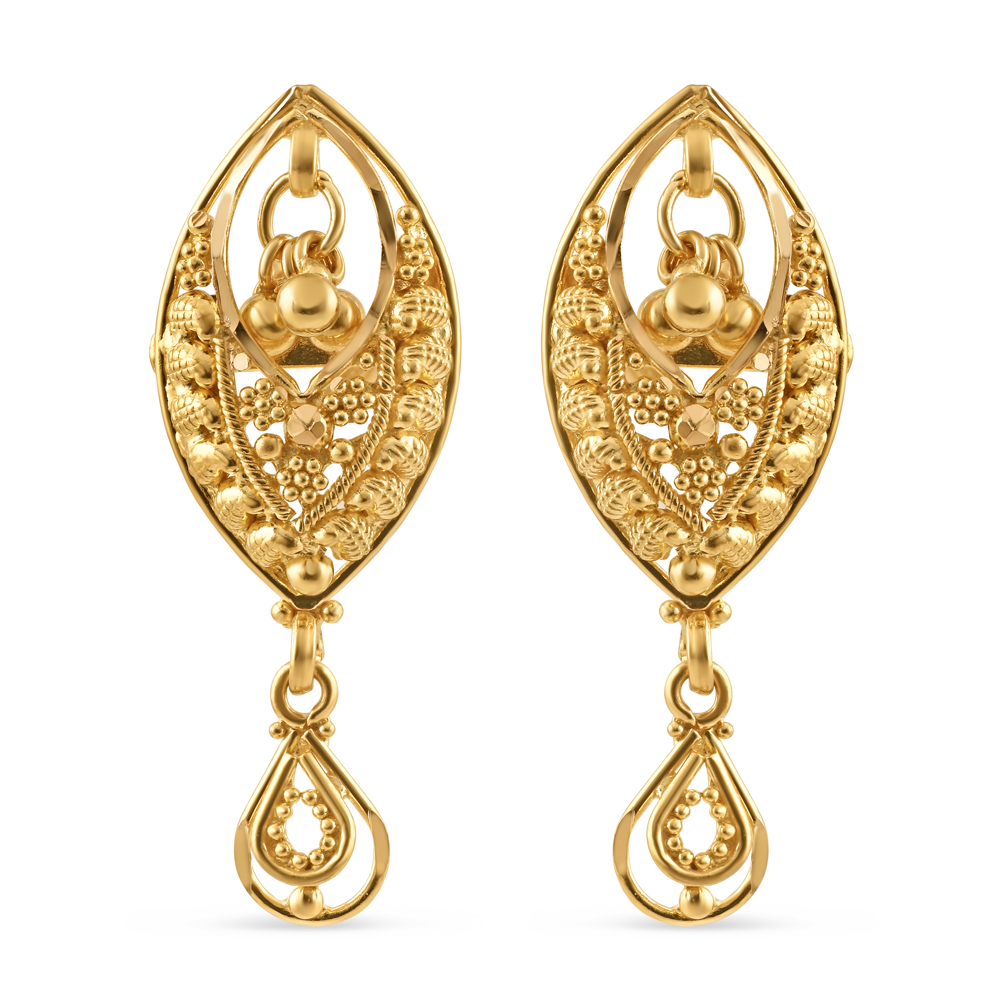 Shop 22ct Gold Filigree Drop Earring UK