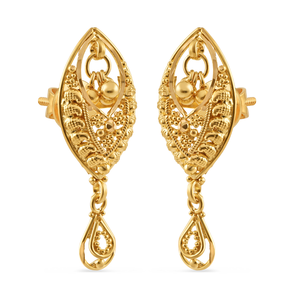 Shop 22ct Gold Filigree Drop Earring UK