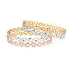 22ct Gold Bangle | Rhodium and Rose Gold finish | 2.6 Size