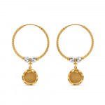 22 Ayar Altın Disk Halka Küpe | Rodyum Kaplama