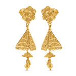 22 Ayar Altın Filligree Üçgen Jhumkas 22 Ayar Altın Filligree Üçgen Jhumkas