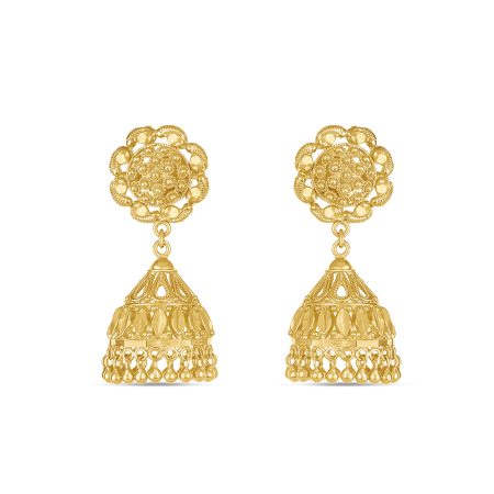 22ct Gold Jhumkha Earring | Jali Filigree Collection