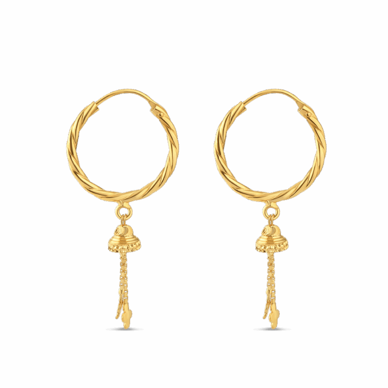 Bayanlar için 22 Ayar Altın Fantezi Halka Küpe Bayanlar için 22 Ayar Altın Fantezi Halka Küpe