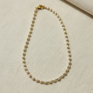 22ct Gold Pearl Anklet | 10 Inches