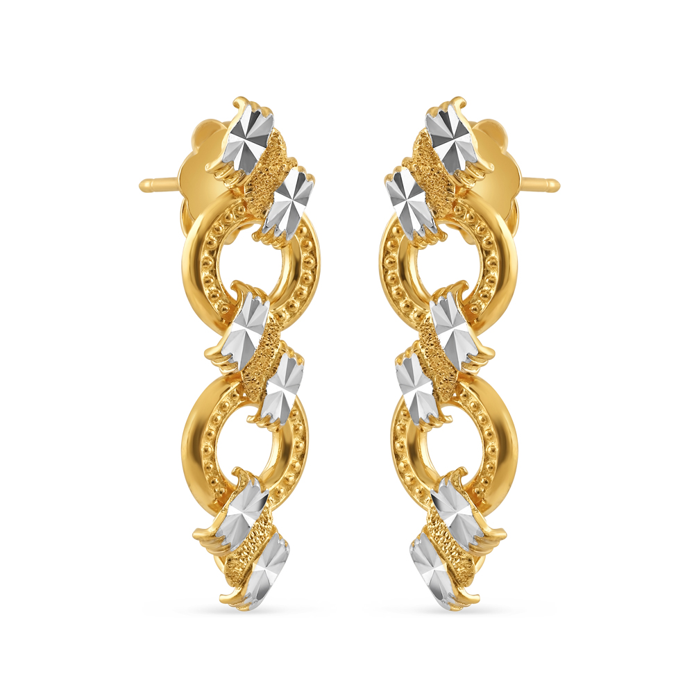 Tropfenohrringe aus 22 Karat Gold mit Rhodium-Finish