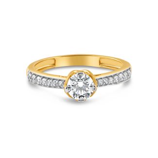 22ct Gold CZ Ring for Women | Size M 1/2