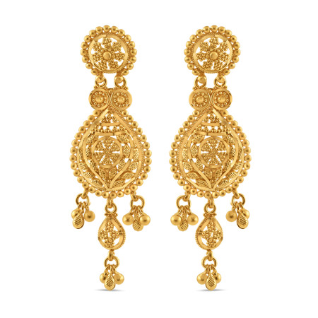 22ct Gold Drop Earring | Jali Collection