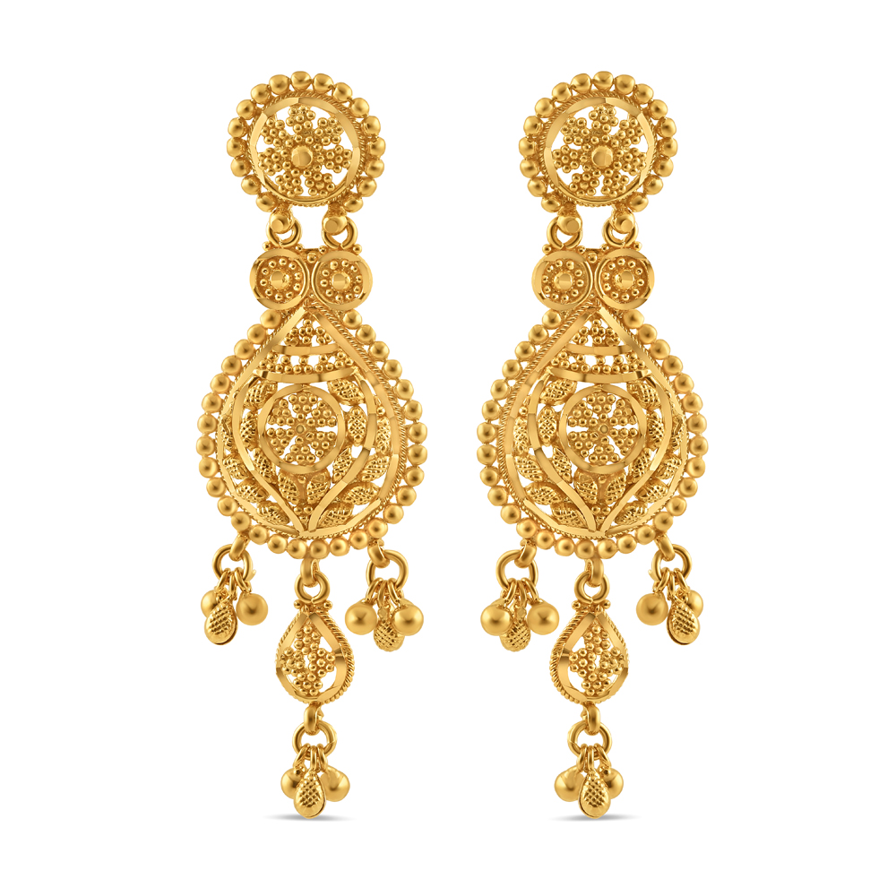 22 Ayar Altın Damla Küpe | Jali Koleksiyonu 22 Ayar Altın Damla Küpe | Jali Koleksiyonu