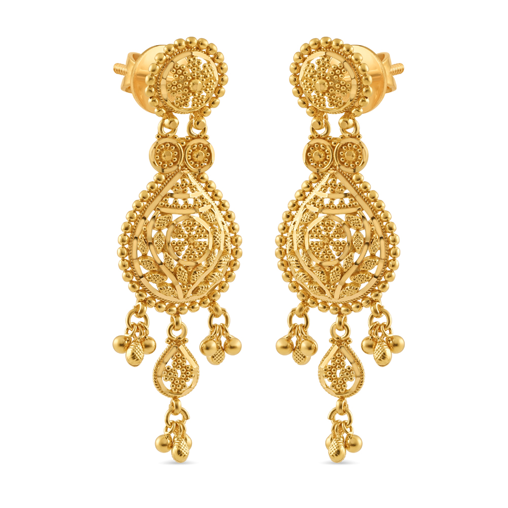22ct Gold Filigree Drop Earring for Women UK