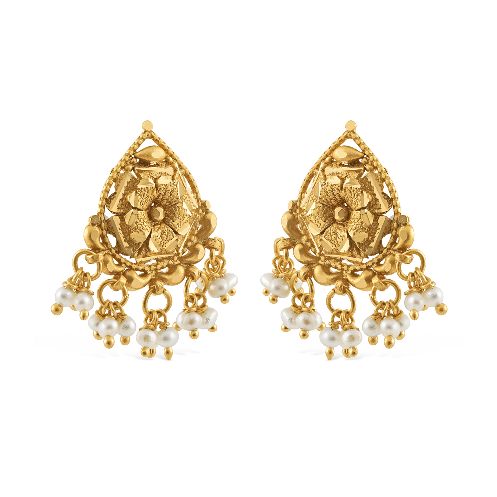 22ct Gold Stud Earring with Pearl