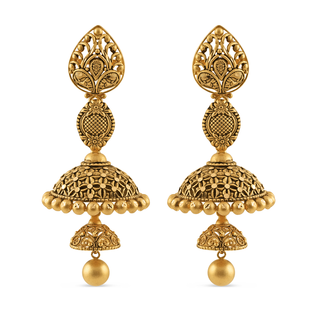 حلق جمخة من الذهب عيار 22 قيراط | مجموعة أرماري حلق جمخة من الذهب عيار 22 قيراط | مجموعة أرماري