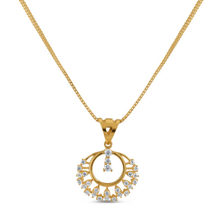 Dandelion Flower Gold Pendant | with CZ Stones Dandelion Flower Gold Pendant | with CZ Stones