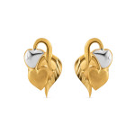 22ct Gold Heart Stud Earring | with Rhodium Finish