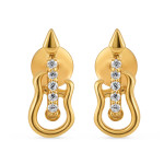 22ct Gold Guitar Stud Earring with CZ Stones