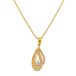 قلادة من الذهب عيار 22 قيراط مع حجر CZ