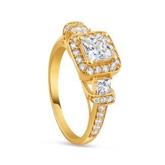 22ct Gold CZ Trinity Engagement Ring | Size O 22ct Gold CZ Trinity Engagement Ring | Size O