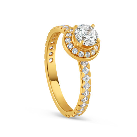 22ct Gold CZ Engagement Ring  | Size K