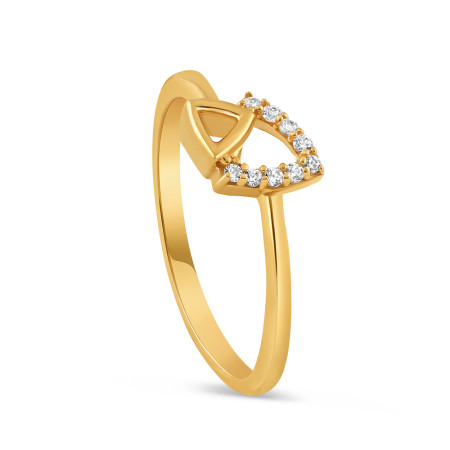 22ct Gold Tringle Shaped CZ Gold Ring | Size M 22ct Gold Tringle Shaped CZ Gold Ring | Size M
