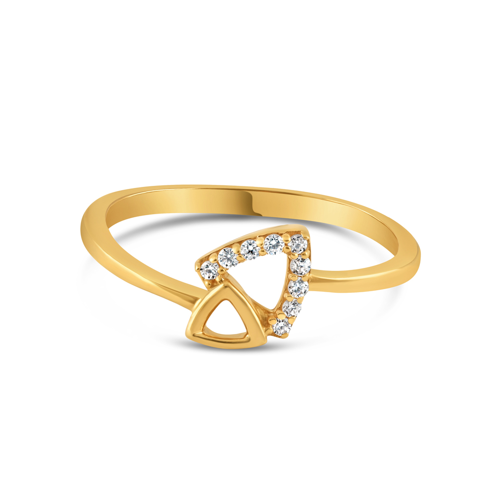22ct Gold Tringle geformt CZ Gold Ring | Größe M